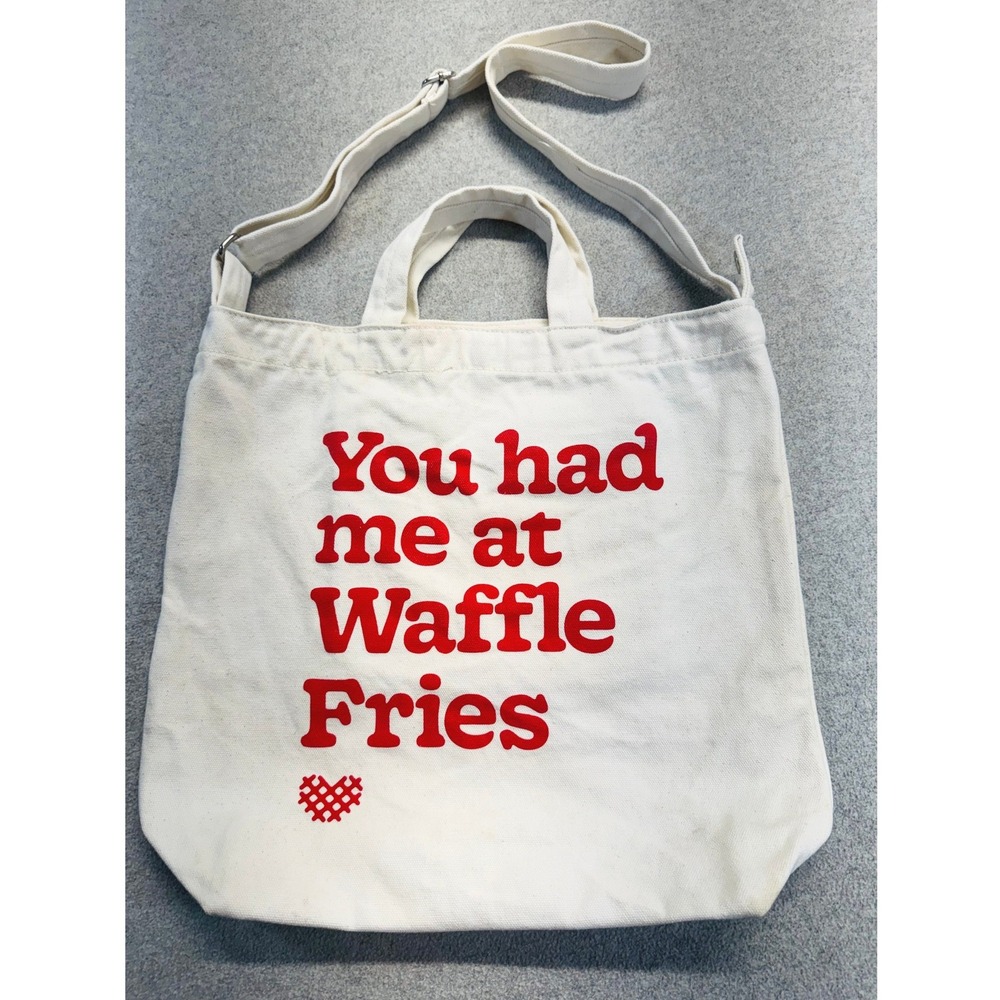 You Had Me At Waffle Fries Chick-fil-A Canvas Tote Crossbody Authentic Originals